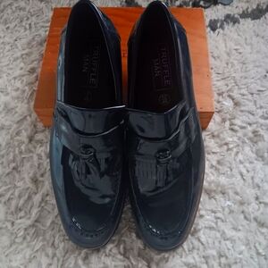 Navy Blue Patent Leather Truffle Man Shoes by Asos
